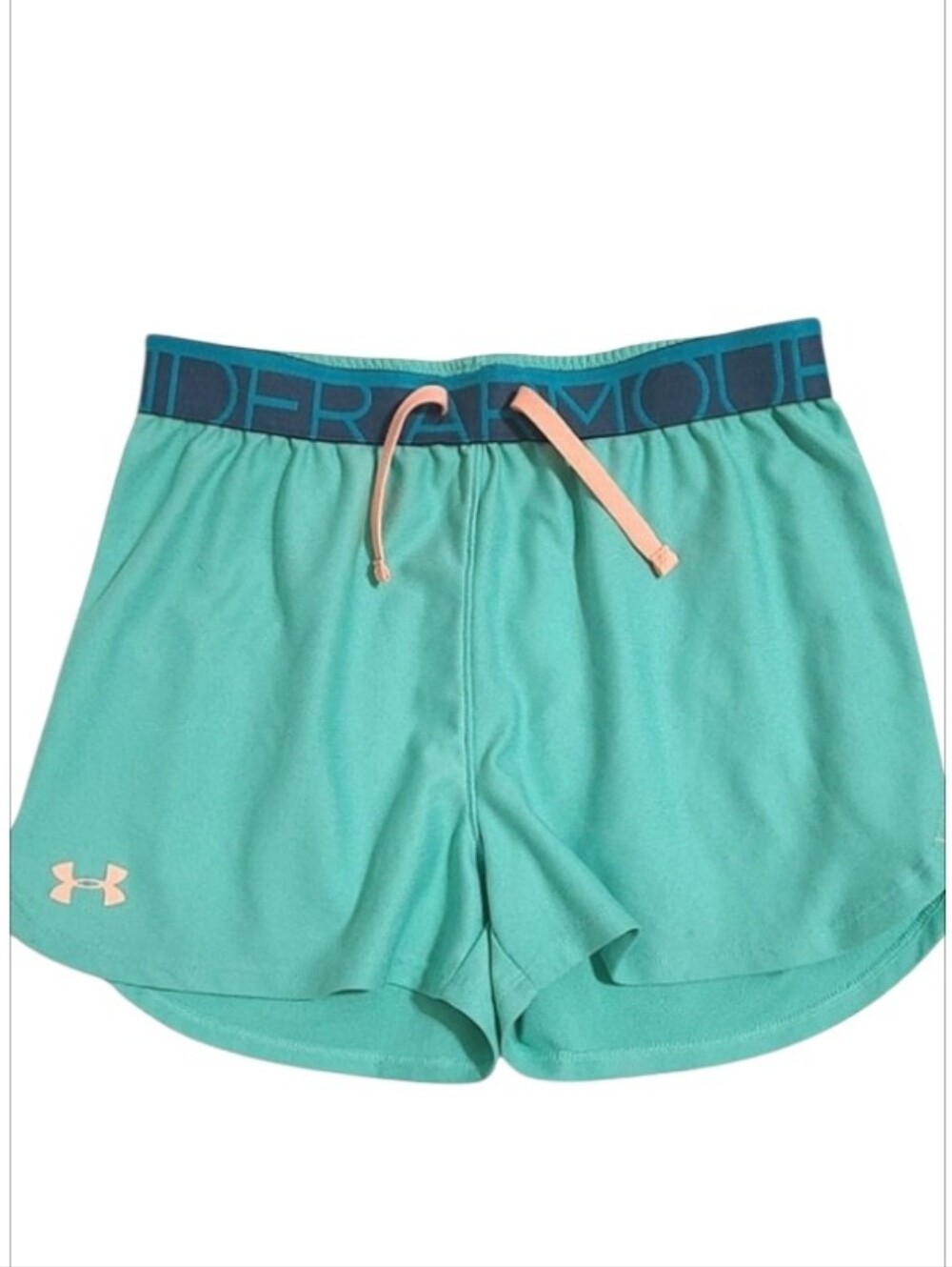 Under Armour Green Athletic Shorts Cinch Waist Size Large Youth
